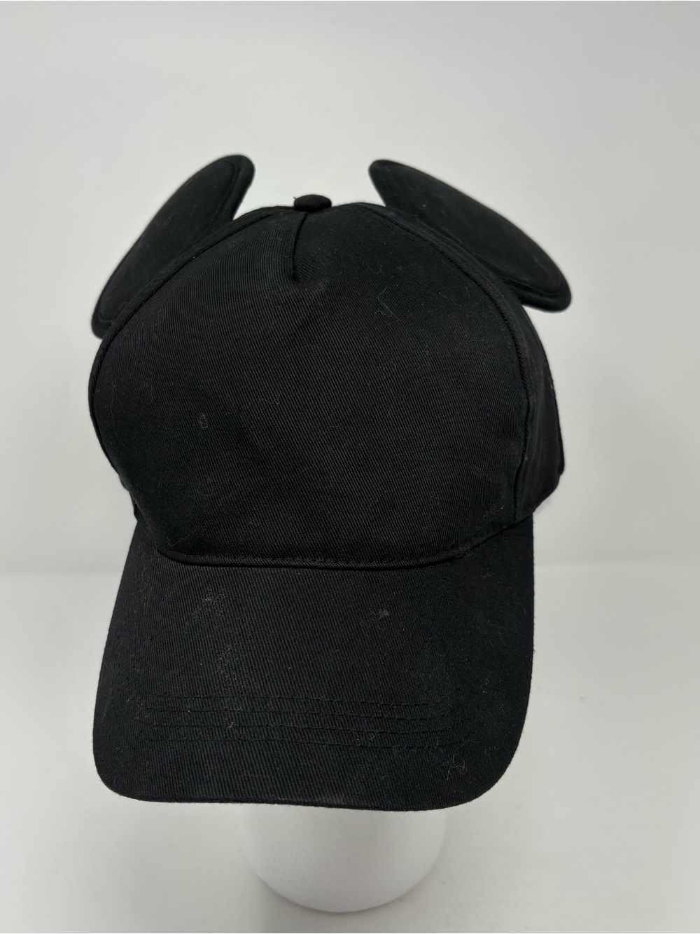 Disney Mickey Mouse Signature Black Cap with Ears Adjustable Size Hat Cap